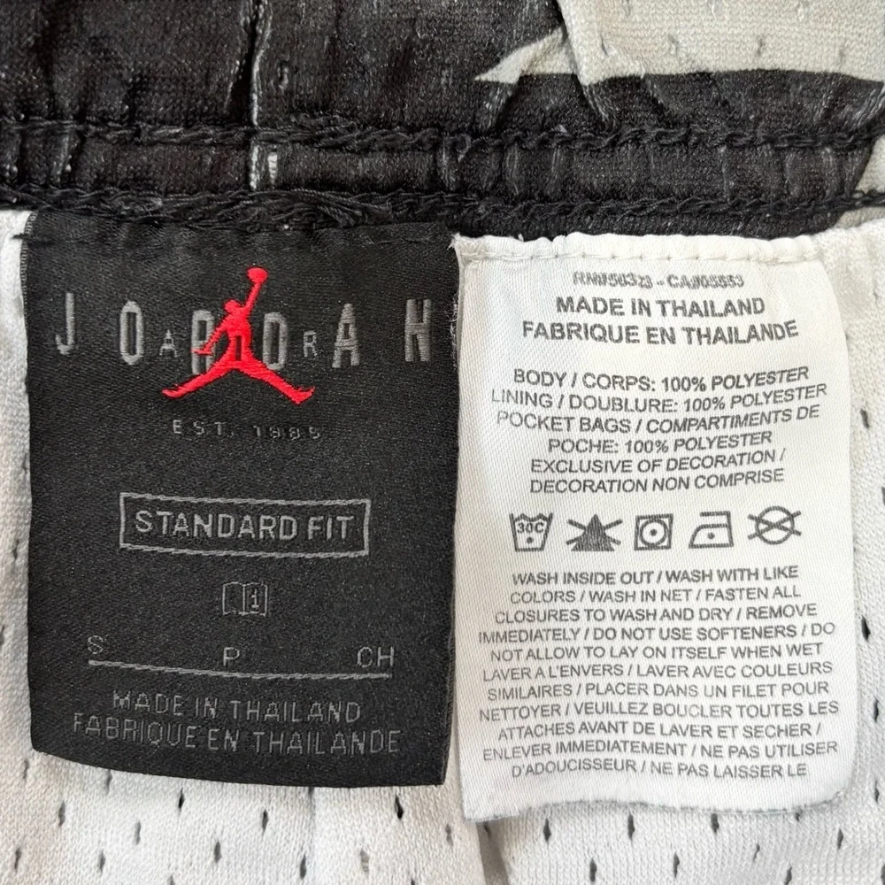 Nike Jordan Mens S Jumpman Air Tribal Printed Black Gray Pull On Mesh Shorts